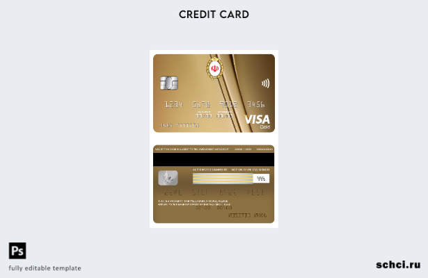 цифровая загрузка шаблона золотой карты Visa Visa в Иране Melli Bank